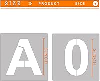 Vista 2 de Plantillas de letras del alfabeto de 2 pulgadas, 66 plantillas de números de letras de plástico reutilizables, plantillas de manualidades