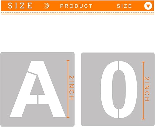 Miniatura 2 de Plantillas de letras del alfabeto de 2 pulgadas, 66 plantillas de números de letras de plástico reutilizables, plantillas de manualidades para