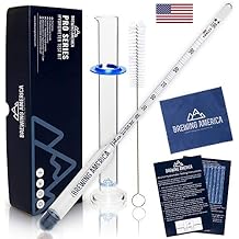 Hydrometer Alcohol Meter Test Kit Distilled Alcohol American-Made 0-200 Proof Pro Series Traceable Alcoholmeter Tester Set with Glass Jar for Proofing Distilled Spirits - Made in America