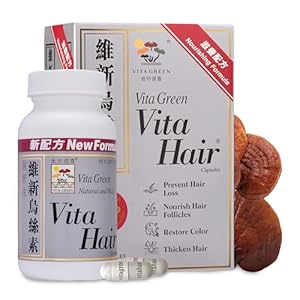 Vita Hair Growth & Hair Loss Supplement – 100% Natural Herbs Potent Formula for Graying Thinning Hair – Stimulate New Hair Follicles – 90 Capsules
