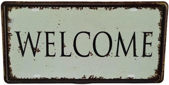 Dekoratif 3D Metal Plaka Welcome 30cm