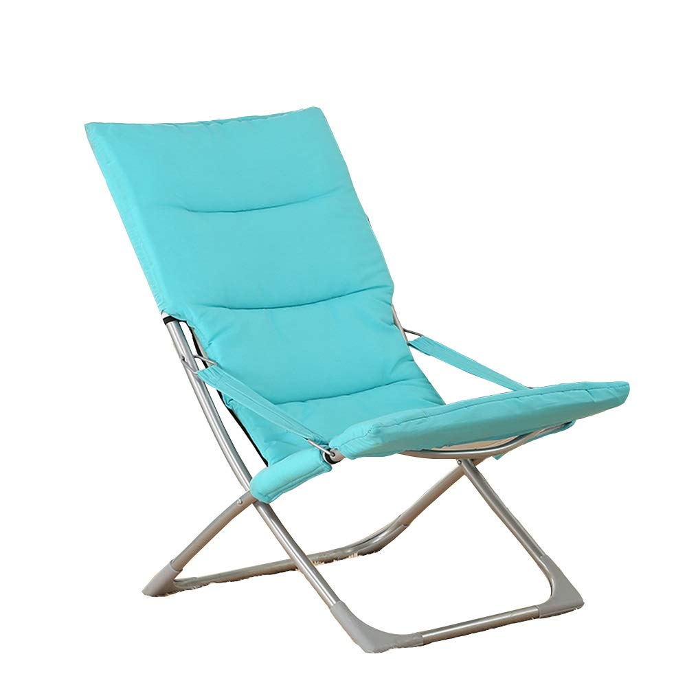 Chaise pliante portable pour aménager un coin détente bicolore bleu orange au bureau