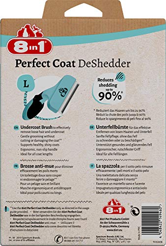 8in1 Coat DeShedder L - Unterfellbürste für große Hunde, für Kurzhaar und Langhaar geeignete Hunde-Bürste zur Entfernung der Unterwolle