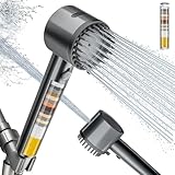 Cobbe High Pressure 6 Spray Mode Showerhead with Power Spray, Filtered Shower Head with Handheld, Water Softener Filters for Hard Water - Remove Chlorine, Gray