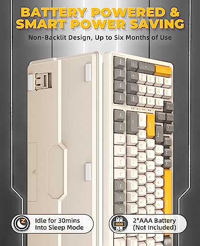 RK96 Tastiera Gaming Meccanica, 90% Tastiera Wireless 2.4Ghz/Bluetooth 5.0, Apex Pro TKL Hot Swap 100 Tasti Interruttore Rosso Lineare con Ricevitore 2 in 1 per PC/MAC/Smartphone - Tastiera gaming - Immagine 7