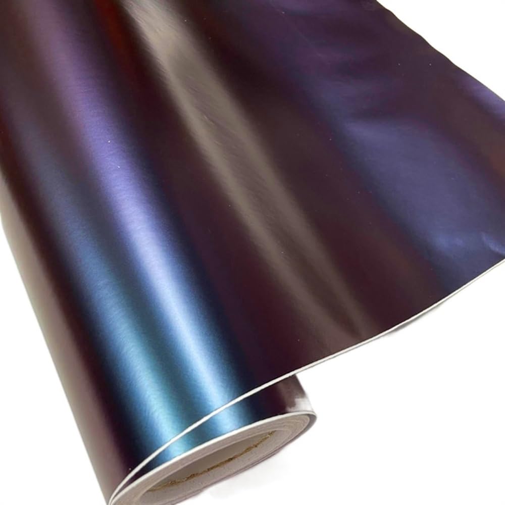 Wrapping Pellicola Blu Verde Viola Car Chameleon Wrap Auto Pellicola da imballaggio in fibra di carbonio Veicolo Cambia colore Adesivo Tinta Vinile Bolla d'aria libera Pellicola Wrapping(Plain blue pu