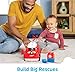 MEGA BLOKS First Builders Toddler Building Blocks Toy Set, Freddy Firetruck with 6 Pieces and Storage, 1 Figure, Red, Ages 1+ Years