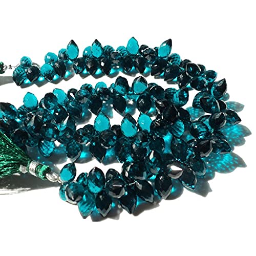 Quartz mystique bleu sarcelle facetté en marquise pour bijoux haute joaillerie