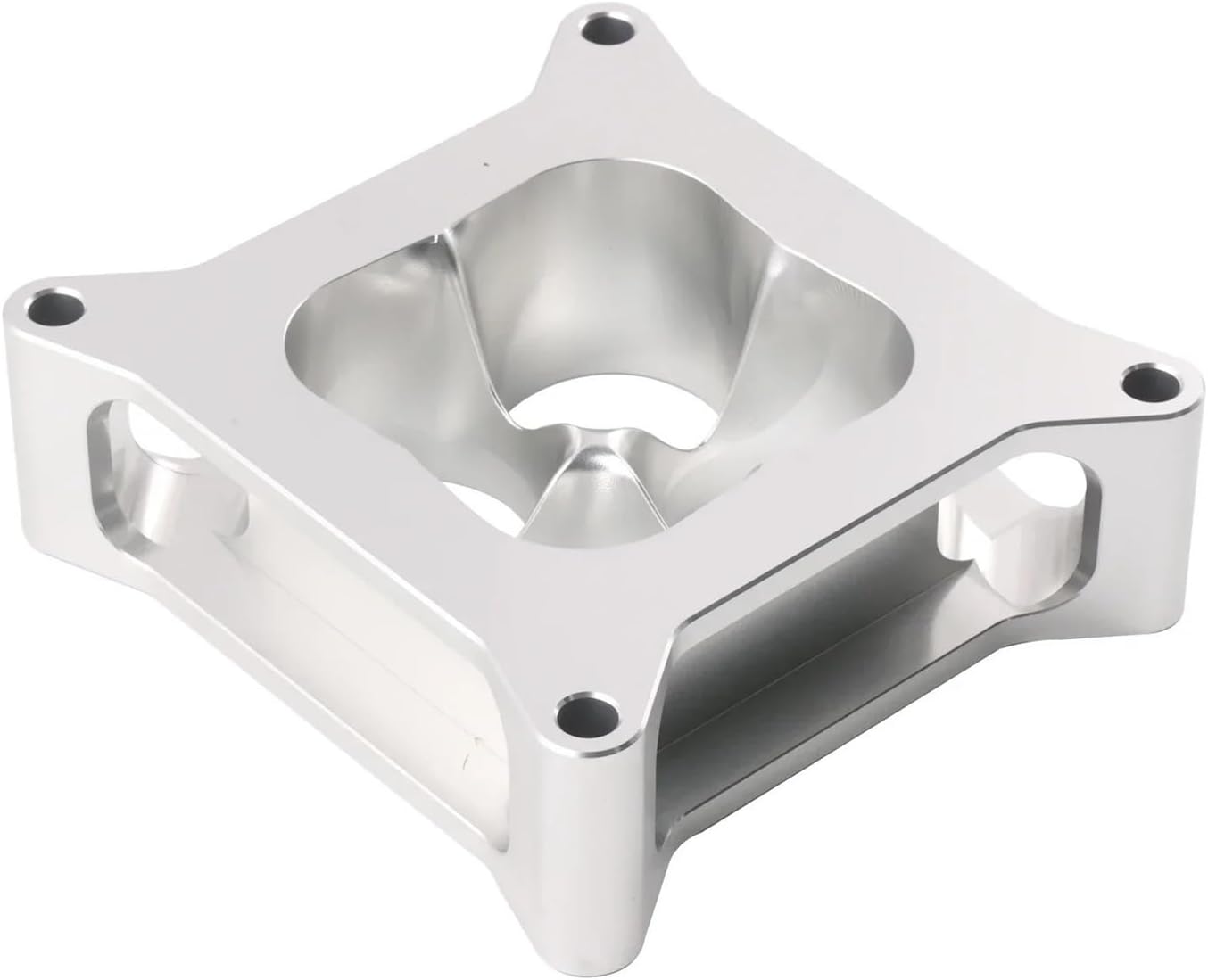 Aluminum 2" 4-Port Carburetor Spacer Compatible With 4150 Square Bore - Compatible With Chevy GM LSX, Compatible With Chevrolet, Compatible With Ford 302, SBC(TBP027-SL)