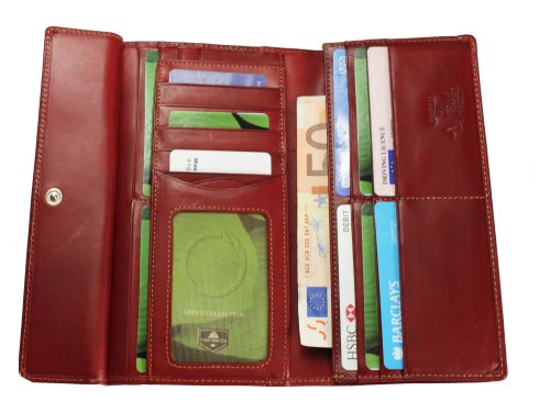 Preisvergleich Produktbild Tony Perotti TP2966G Geldbörse aus italienischem pflanzlichem Leder, Rot