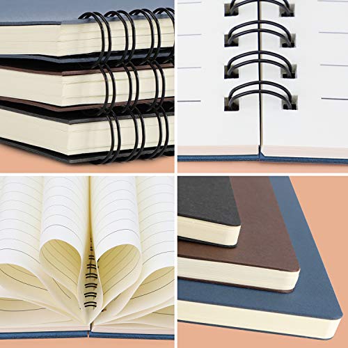 Eusoar B5 Spiral Journal Notebook, 3 Pack 7.3"X10.2" 120 Pages Hardcover Lined Travel Writing Notebooks Journal, Students College Office Business Subject Diary Ruled Spiral Book Journal #TOP2