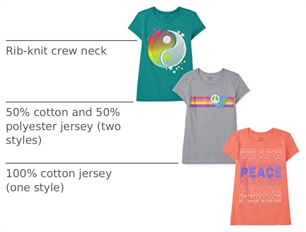 The Children's Place Girls' All Holidays,Birthdays Short Sleeve Graphic T-Shirts,3 Pack