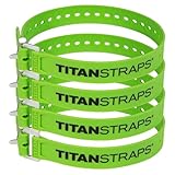 Titan Industrial Straps (タイタン工業) – 強くてシンプルなタイダウン 建設用 (溶接業者、DIYホーム) & 1stレスポンダー – バッチテスト済み – 70ポンド 作業荷重 長さ20インチ ライムグリーン 4個パック