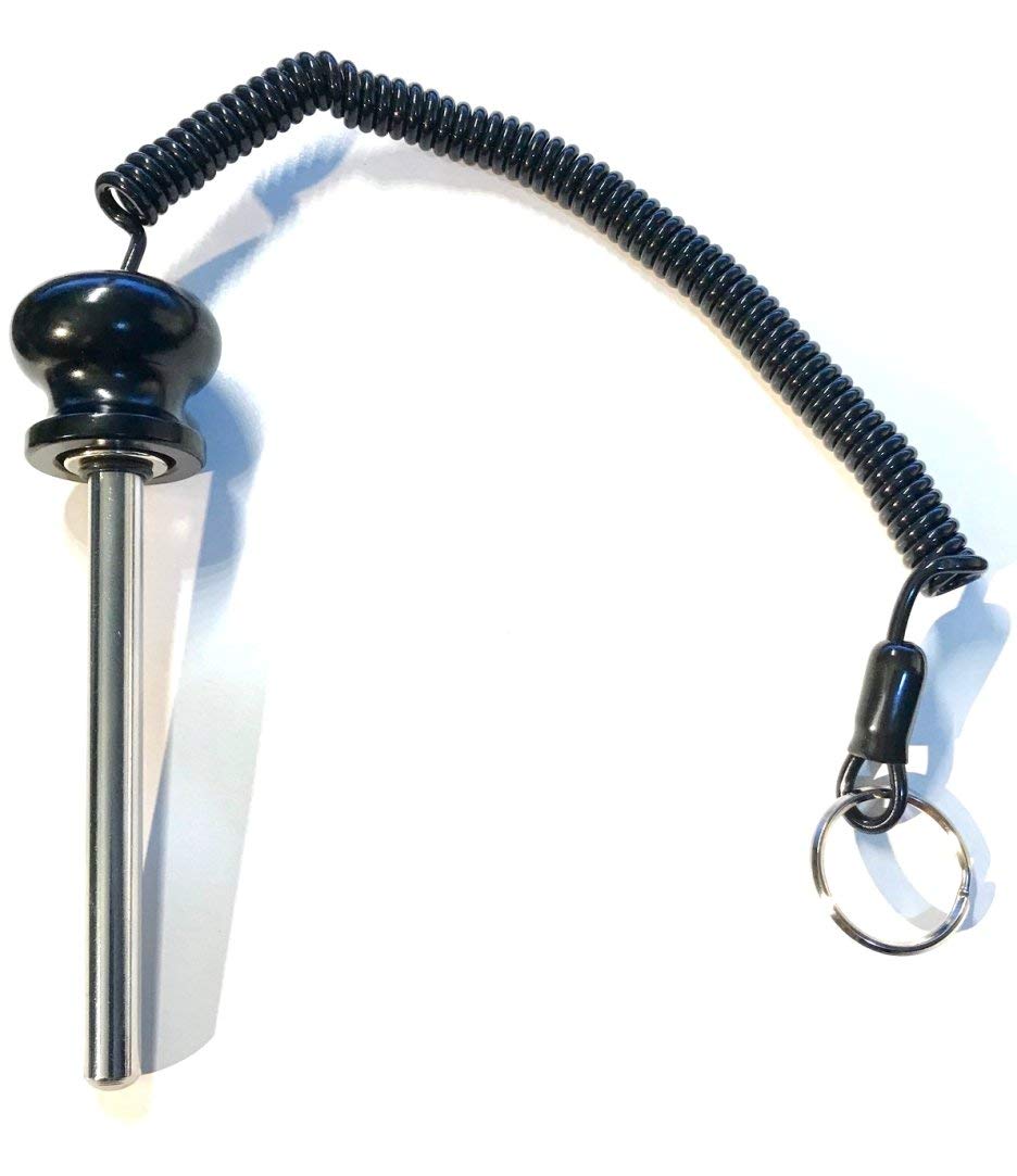 (Pack of 4) Pin Tensile 3-1/4” Locking length - MAGNETIC Universal Weight Stack Replacement SELECTOR KEY | 3/8" Dia Steel | Cotterless DETENT Hitch PINS - DELUXE Round Al Knob w/ Reinforced Lanyard