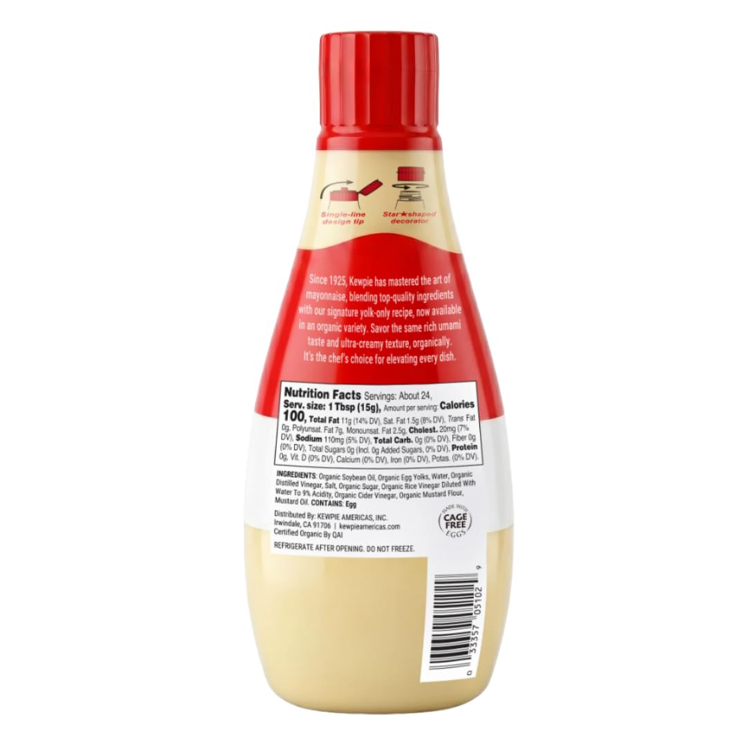 Kewpie Organic Japanese-Style Mayonnaise Squeeze Bottle, Kosher, USA, 12oz thumbnail 2