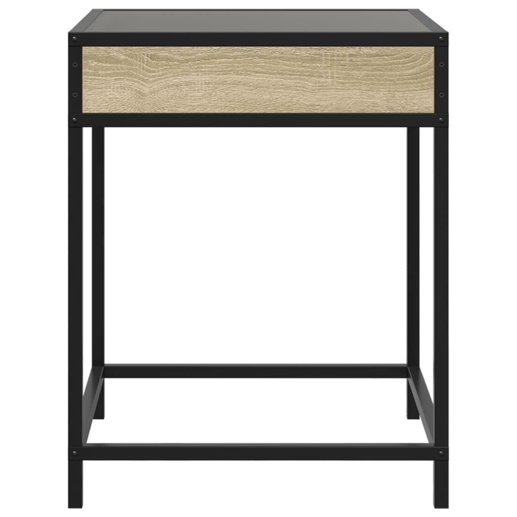 vidaXL Tavolino da Salotto con LED Infinity Rovere Sonoma 40x40x51 cm