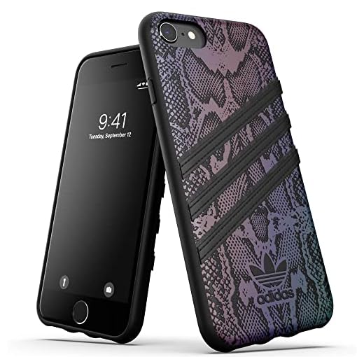 adidas Mobiltelefonskal utvecklat för iPhone 6/6s/7/8/iPhone SE2 skal, falltestad reflekterande fodral, stötsäkra upphöjda kanter, originalskydd, reflekterande svart
