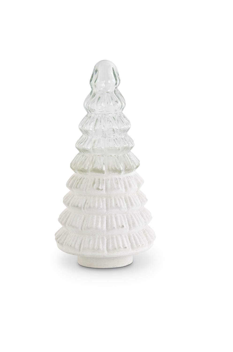 K&K Interiors 54460A, Set of 3 Embossed Frosted Clear Glass Trees (Grad Sizes)