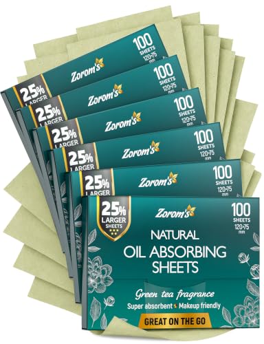 XL Oil Blotting Sheets for Face – 6pk/600 Makeup Friendly – High Absorbency