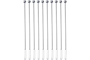 Deluxe 7.4" Stainless Steel Metal Stir Sticks