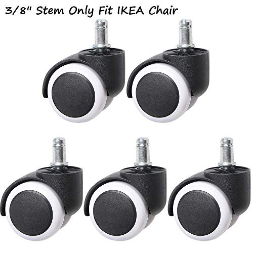 YeMI 2" Office Chair Wheel Replacement, 10mm Stem Caster Wheel IKEA Casters, Set
