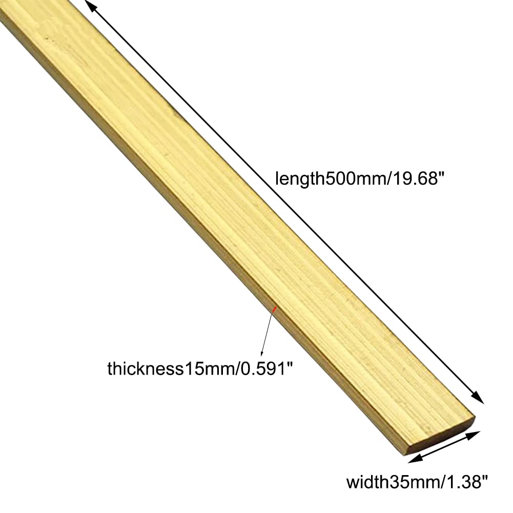 Lingotto D'Ottone Rettangolare Del Bus Della Barra Piatta D'Ottone per L'Artigianato Sperimentale Delle Materie Prime Spessore Di Saldatura15Mm16Mm18Mmlunghezza500Mm,15Mm*40Mm*500Mm/15Mm*35Mm