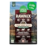 Open Farm, RawMix Grain-Free Dry Dog Food, Protein-Packed Kibble Coated in Bone Broth with Freeze Dried Raw Chunks, Beef Pork & Lamb, Front Range Recipe, 3.5lb Bag