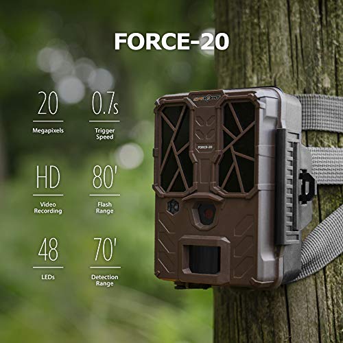 Spypoint Force-20 Trail Camera 20Mp Hd Video W/ 48X High Power Leds & Infrared Boost Tech For Great Night Image, 80' Flash Range, Low Glow Backlit Setup Lcd Screen #TOP1