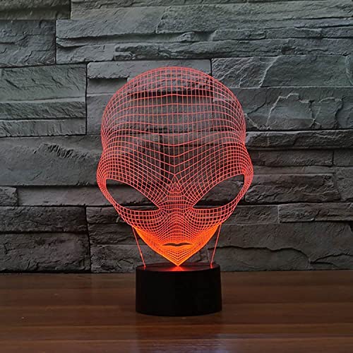 image for 3D Alien Illusion LED Night Light,WONFAST 7 Colors Gradual Changing Op
