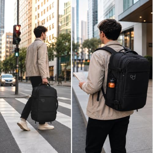 Mochila viaje cabina 40L negra con neceser y bolsa para zapatos 2