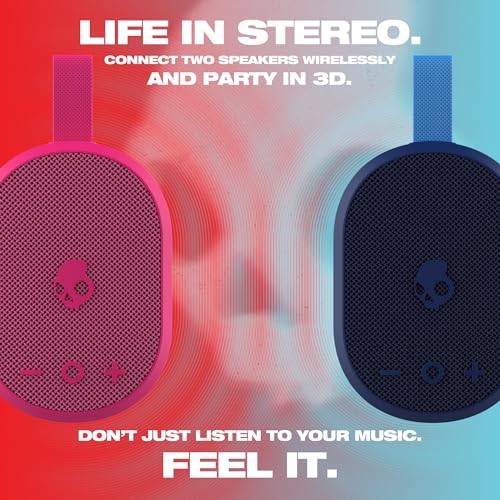 Image of Skullcandy Kilo 2 Wireless Bluetooth Speaker, IPX7, 24-Hour Battery | Waterproof, True Wireless Stereo, Touch Controls, Punchy Bass, Carabiner and Strap Included, Rechargeable Battery