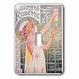 3dRose lsp_149289_1 Vintage Absinthe Robette French Wine Advertising Poster Light Switch Cover