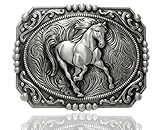 Moranse Religion Cross Cowboy Kneeling Prayer And Horse Design Belt Buckles