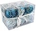 Sleetly White Turquoise Christmas Ornaments for Tree Shatterproof Ball Decorations, 3.15