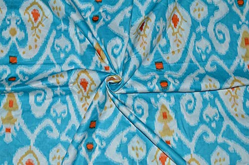 Yuvancrafts Tela tradicional de algodón con estampado de cachemira, para correr, de 10 yardas