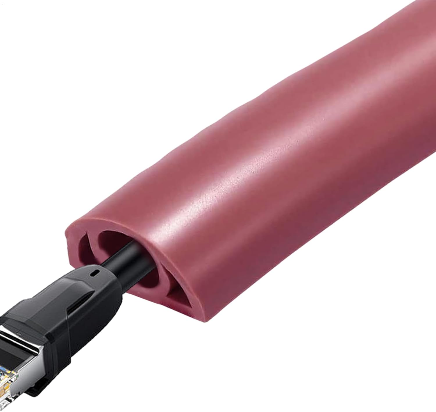 Floor Cable Cover, Soft Wire Floor Covers for Cords, PVC Flexible Wire Duct, Self-Adhesive Household Cable Management Cord Hider for Home Office or Outdoors
