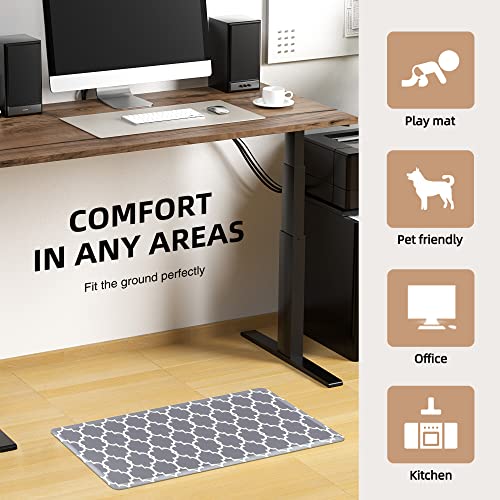 Kokhub Kitchen Mat,1/2 Inch Thick Cushioned Anti Fatigue Waterproof Kitchen Rug, Comfort Standing Desk Mat, Kitchen Floor Mat Non-Skid & Washable For Home, Office, Sink,17.3"X28"- Grey #TOP5