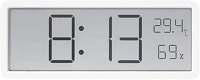 Digital Wall Clock with Temperature Humidity LCD Display Date 12/24 Hour Desktop Bracket Hanging Hole Easy to Read Sample for Home Living Room Bedroom Office