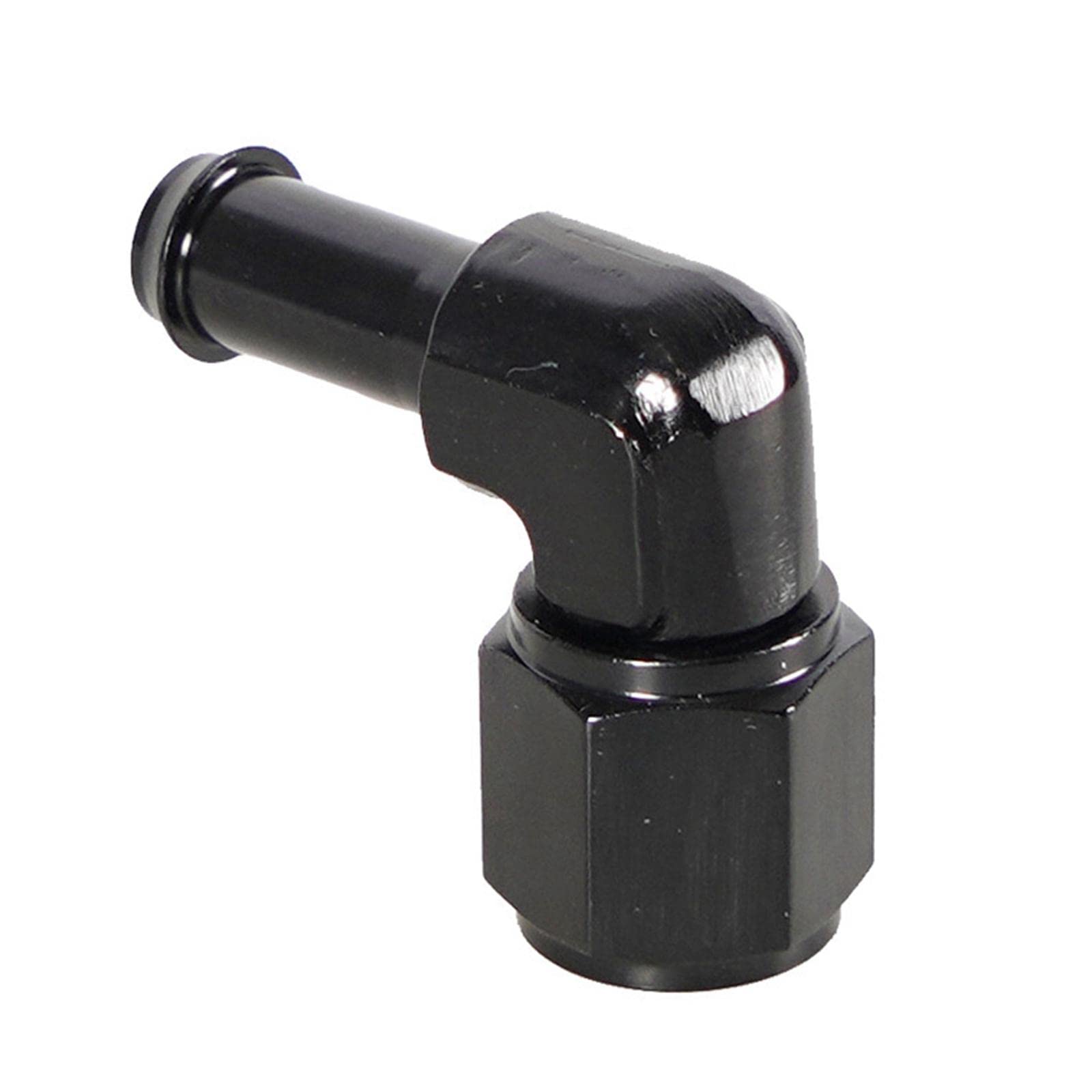 AN6 Alu-Fitting 90° – 9/16-18 UNF, Schwarz Eloxi Produktbild-Vorschau 2