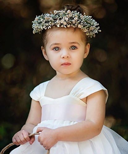 Baby's Breathe Crown, Flower Girl Halo, Headband, Little Girl Photo Prop, First Communion