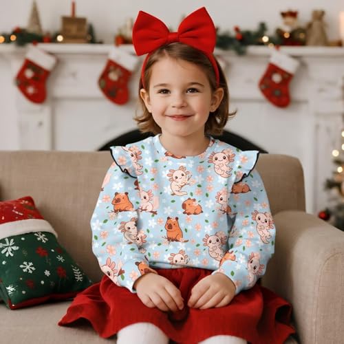 Toddler Girl Long Sleeve Sweatshirt Crew Neck Christmas Clothing Oversized Clothes Cute Printed2