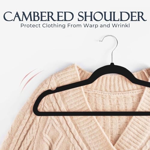 House Day 8542011102 Black Velvet Hangers 60 Pack, Non Slip Clothes Felt Hanger Heavy Duty For Coat, Premium Slim Space Saving Suit Hangers For Closet Organizer thumb #4