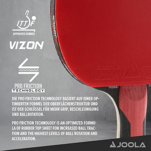 Joola Attack - Fully Assembled Ping Pong Paddle - Infused With Power Grip Sponge Technology To Reduce Vibration - Ittf Approved Competition Table Tennis Racket For Advanced Training And Tournament Play, Red/Black, One Size (59150) #TOP2
