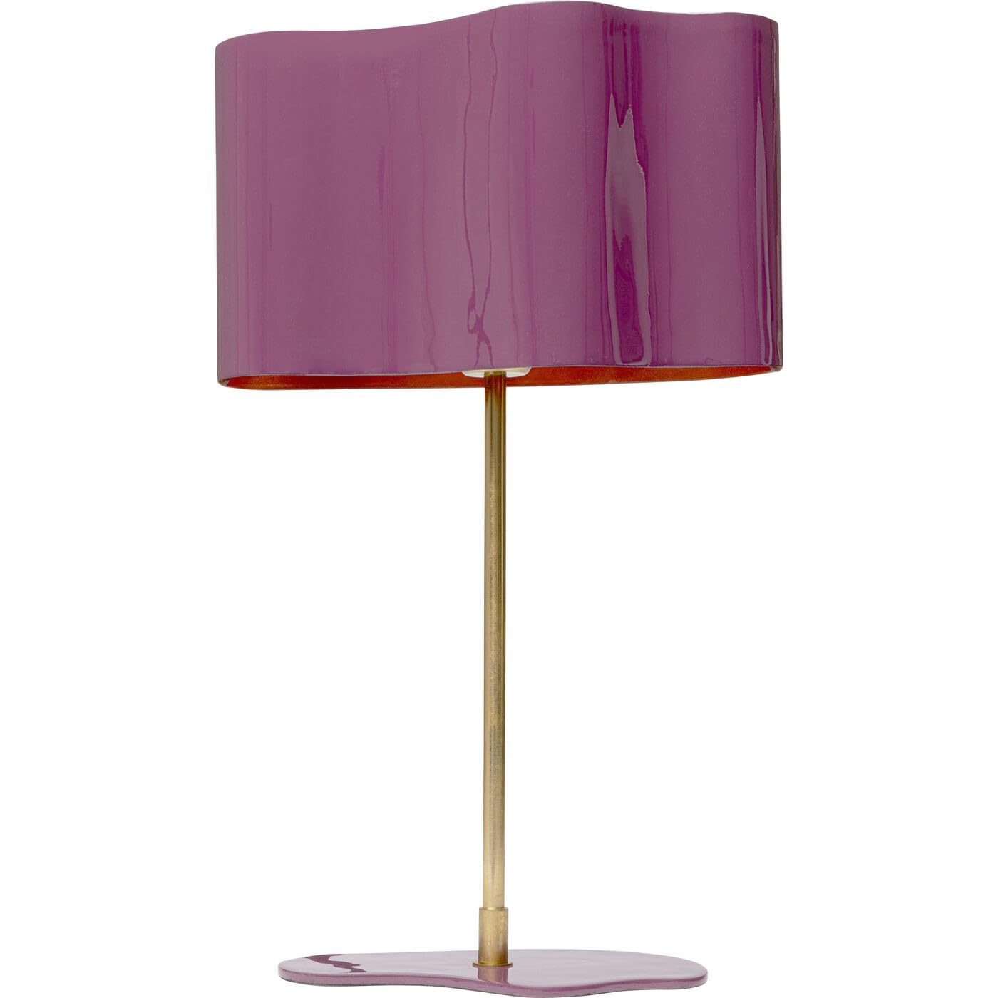 Kare Design Tischlampe Cloudy Oval Pflaume, 49cm Höhe, Violett, Lila, Edelstahl, Moderne Tischleuchte, Büro, Wohnzimmer, keine Leuchtmittel inklusive, 49x30x17 cm (HxBxT)