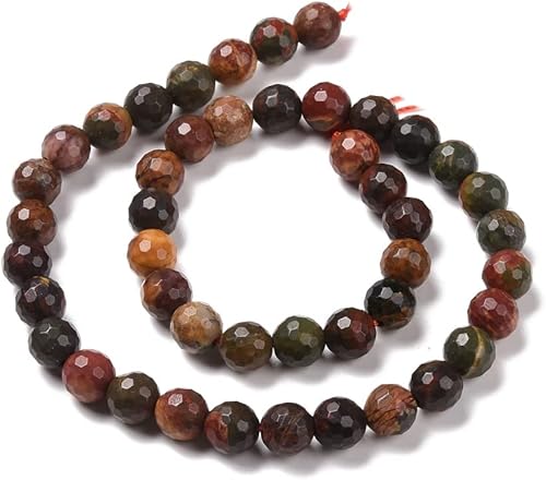 Miniatura 3 de LiQunSweet 90 cuentas de piedra natural Picasso, piedras preciosas redondas facetadas de 128 facetas para hacer joyas