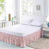Morbuy Falda de Cama Elástico con Volante, Faldones de Cama Caída con Volantes Falda de Cama Prueba de Polvo Estilo Envolvente 38/45cm Drop Longitud (180 * 200 * 38cm,Flor Vegetariana 7)