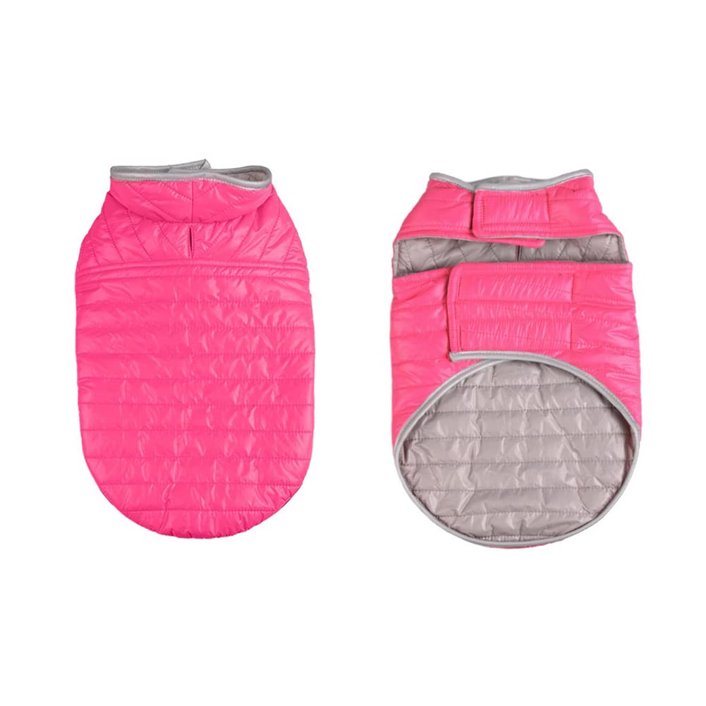 FUNAT Reversible Extra Warm Dog Coat, Light Down Double-Sided Pet Cotton Coat, Adjustable Lightweight Dog Puffer Jacket for Small Medium Dogs