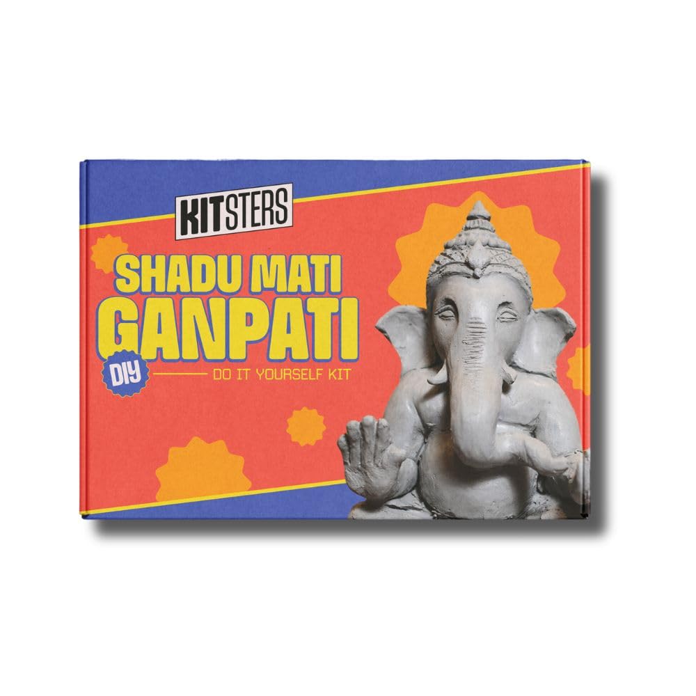KITSTERS DIY Shadu Mati Ganpati Kit | Eco-Friendly Ganesha Idol - Air Dry Powder & Clay - Moulding Sculptures & Jewellery | Gifting - Art & Craft | Kids & Adults Activity | Video Workshop Included (B0CRPD3VT1) Amazon Price History, Amazon Price Tracker