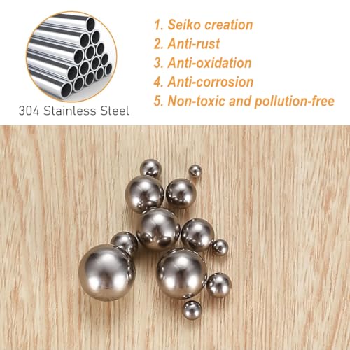 YOYEAH Kugellager Kugeln - 620 Stahlkugeln, Fahrrad Ersatzteile, diverse Größen (1-8mm), rostbeständig, Edelstähle, präzise. Perfekt als Kugellager, Reinigungsperlen, Sphären, für Fahrrad und mehr