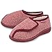 Dunlop Pantoufles en mousse à mémoire de forme pour diabétiques confortables avec fermeture à ruban adhésif pour femme Tailles 3–8 - Rouge - Rouge, 37 EU